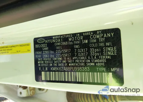 2023 Hyundai Kona Sel from USA, damaged, VIN KM8K62AB8PU998383